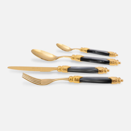 Online Shop Arianna Gold 24pcs Gold Pvd Cutlery Set - Rivadossi Sandro  ➤Modalyssa Color Ivory