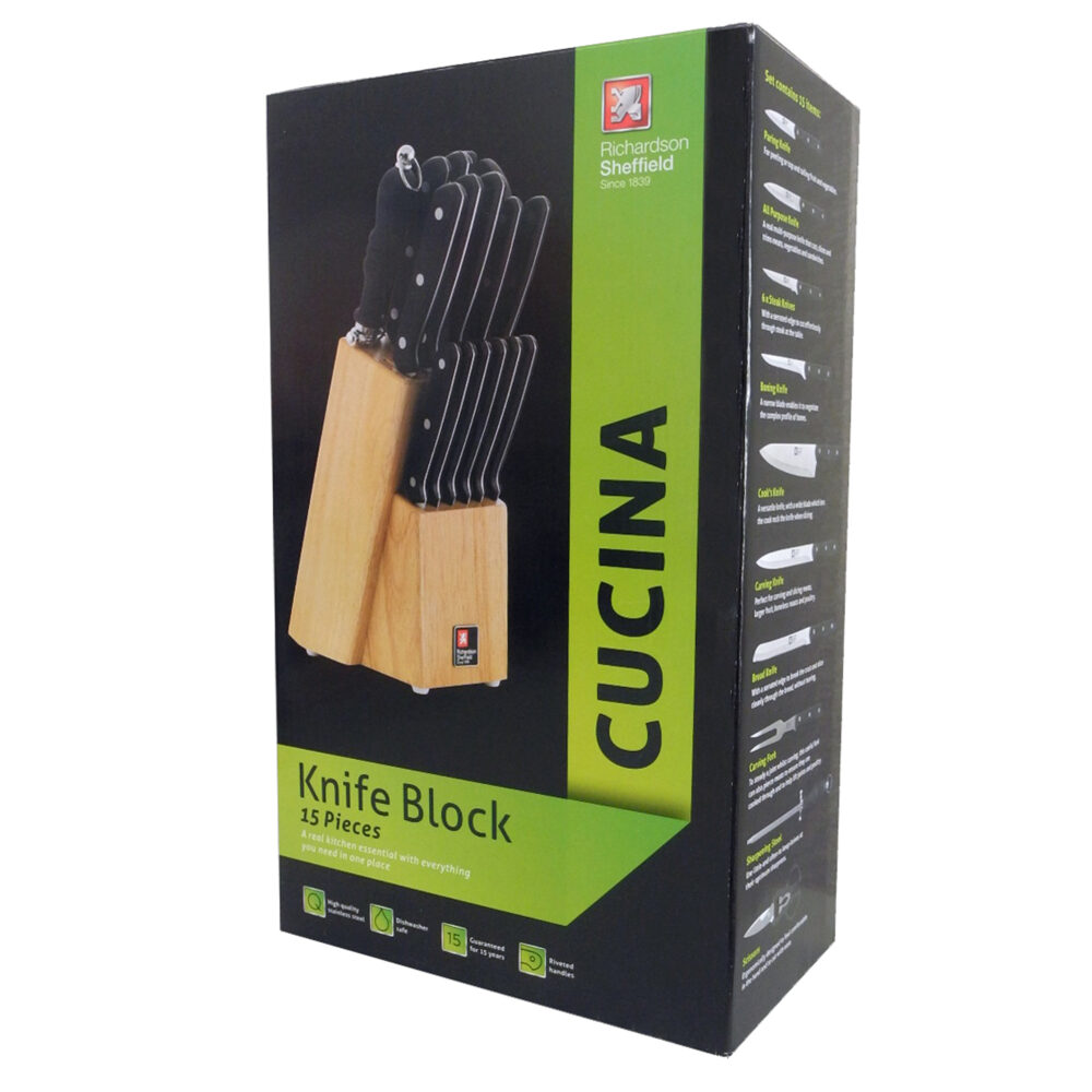 CUCINA Blocco set 15 coltelli cucina - immagine 3
