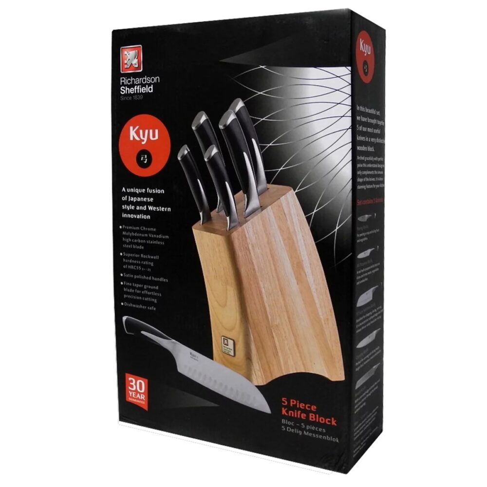 KYU NOIR Blocco set 5 coltelli cucina - immagine 3