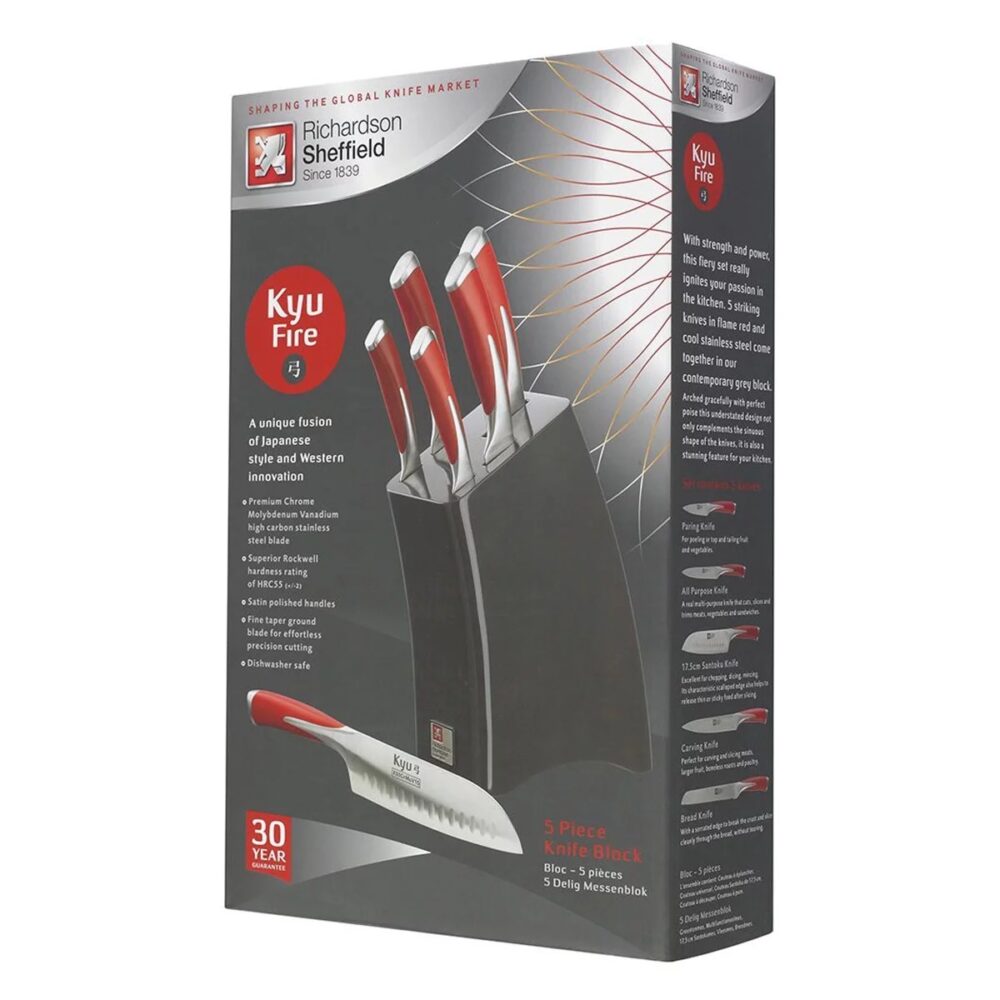 KYU FIRE Blocco set 5 coltelli cucina - immagine 3