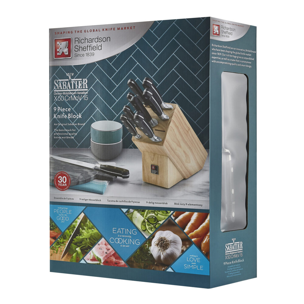 V SABATIER LIFE Blocco set 9 coltelli cucina - Image 2